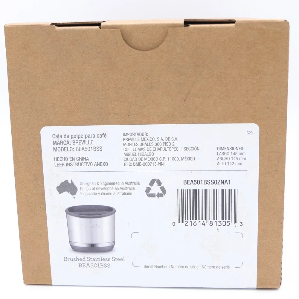 Breville The Knock Box 10 Brushed Stainless Steel BEA501BSS Coffee Puck Disposal